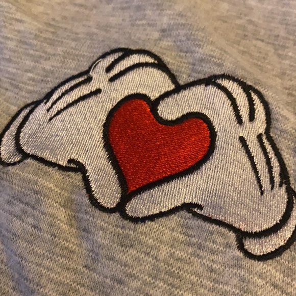 Gray Cropped Mickey Mouse Tee - Picture 3 of 4